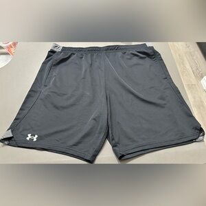 Under Armour Black Athletic Shorts with Gray Waistband